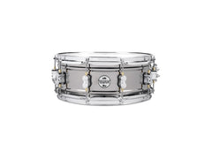 Caisse claire en acier PDP 5,5" x 14" Concept Steel Nickel noir sur acier