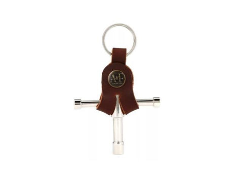 A&F Nickel Drum Key w/ Leather Holder